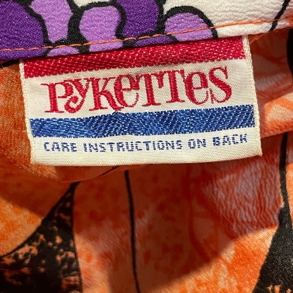 VINTAGE 70’s PYKETTES COLORFUL FLORAL BUTTON DOWN LONG SLEEVE SHIRT. - Picture 6 of 8